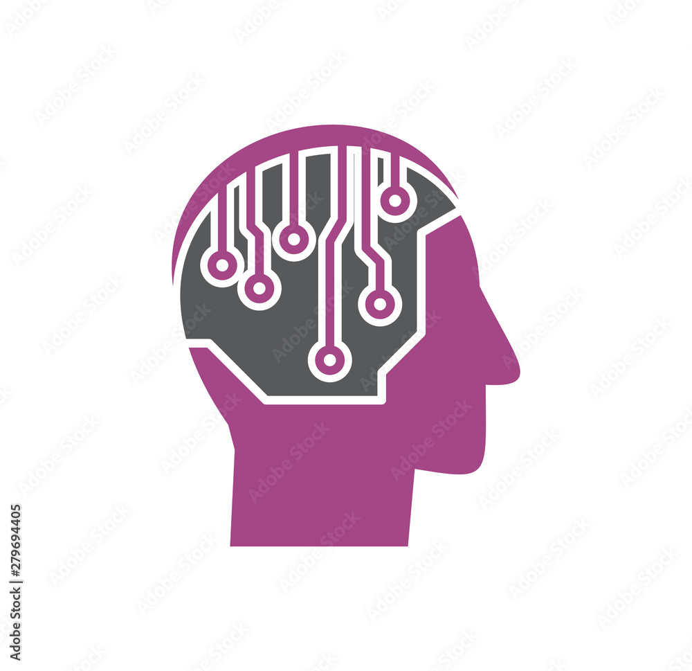 Poster artificial intelligence ai related icon on background for graphic and web design. simple illustratio