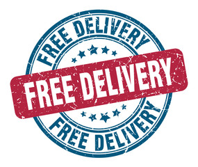 free delivery stamp. free delivery round grunge sign. free delivery