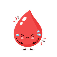 Cute sad unhealthy blood drop 