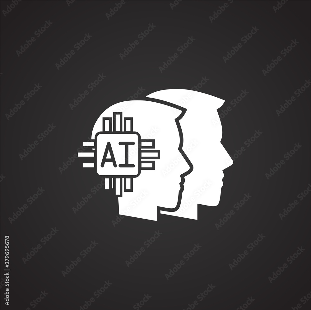 Poster artificial intelligence ai related icon on background for graphic and web design. simple illustratio