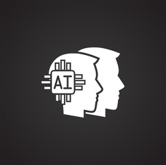 Artificial Intelligence Ai related icon on background for graphic and web design. Simple illustration. Internet concept symbol for website button or mobile app.