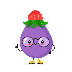 Cute happy smiling eggplant character