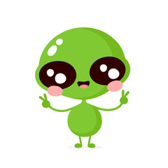Cute happy smiling friendly alien 