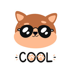 Cute happy smiling cool cat in sunglasses 