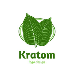 Mitragyna speciosa, kratom leaf logo template