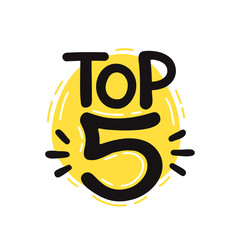Top 5 lettering. Vector hand drawn 
