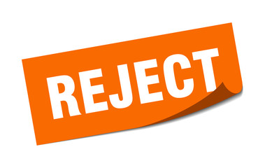 reject sticker. reject square isolated sign. reject