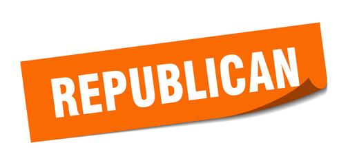 republican sticker. republican square isolated sign. republican