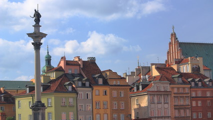 Obraz premium Warszawska Starówka - Plac Zamkowy z Kolumną Zygmunta.