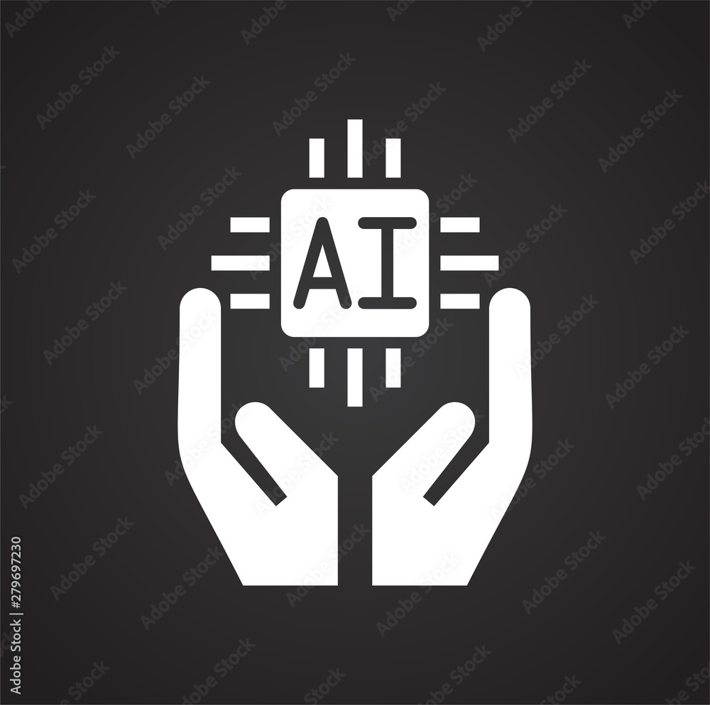 Poster artificial intelligence ai related icon on background for graphic and web design. simple illustratio