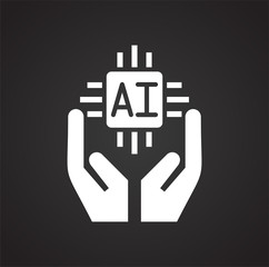 Obraz premium Artificial Intelligence Ai related icon on background for graphic and web design. Simple illustration. Internet concept symbol for website button or mobile app.