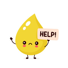 Sad sick urine drop asks for help 