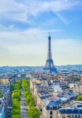 Schilderijen op glas A view of the Eiffel Tower and Paris, France from the Arc de Triomphe. © Jbyard