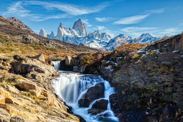 Waterfall at the foot of the Fitz Roy