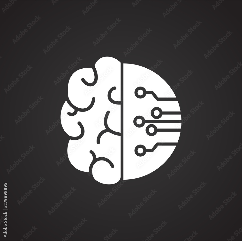 Poster artificial intelligence ai related icon on background for graphic and web design. simple illustratio
