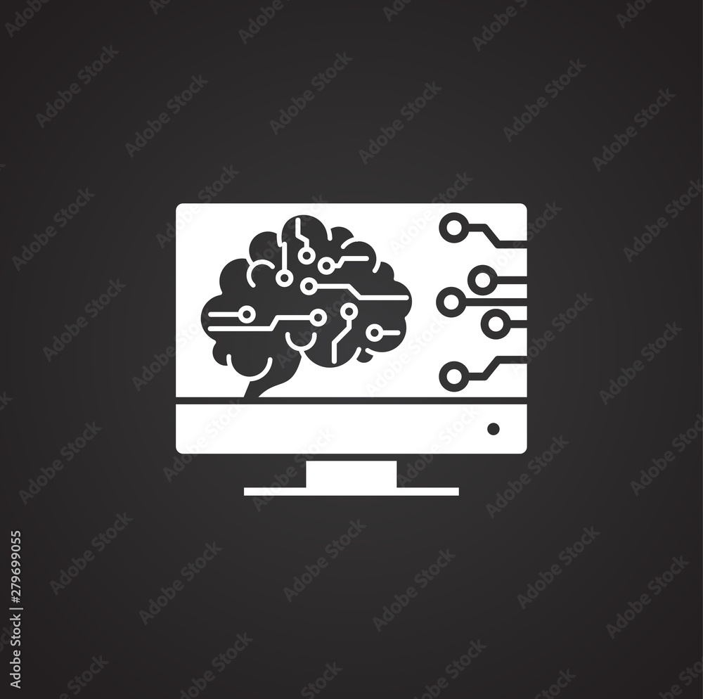 Poster artificial intelligence ai related icon on background for graphic and web design. simple illustratio
