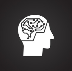 Artificial Intelligence Ai related icon on background for graphic and web design. Simple illustration. Internet concept symbol for website button or mobile app.