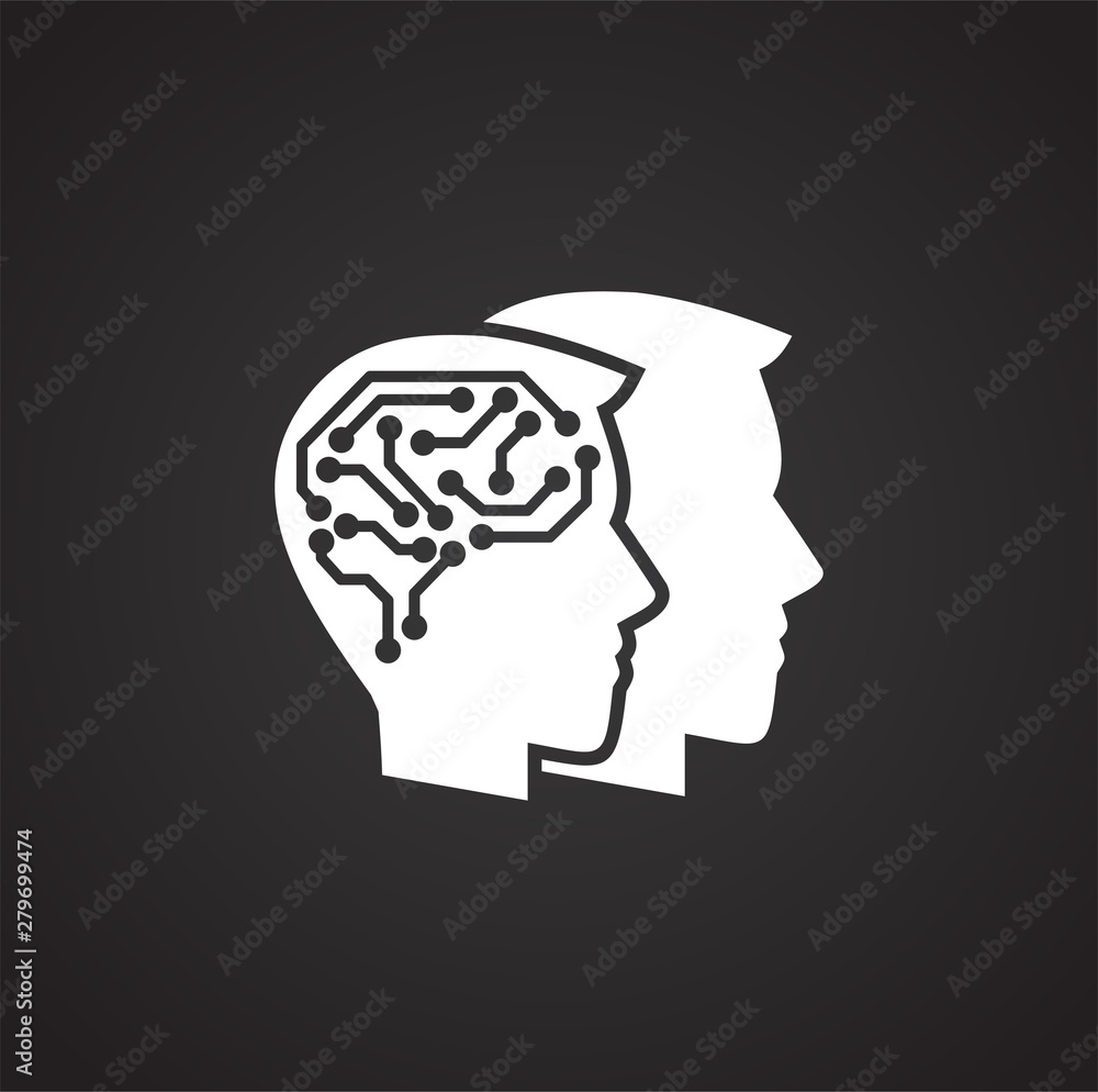 Poster artificial intelligence ai related icon on background for graphic and web design. simple illustratio
