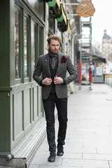 Fashion portrait of young handsome man.