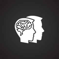 Artificial Intelligence Ai related icon on background for graphic and web design. Simple illustration. Internet concept symbol for website button or mobile app.