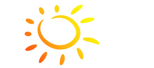 estate, sole, vettoriale, icona, stilizzato, 