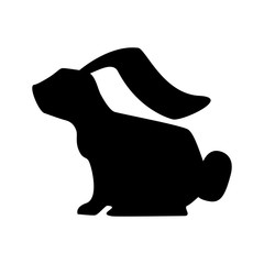 Cartoon rabbit silhouette. Element for your design