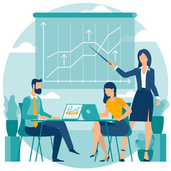 Flat design business process concept