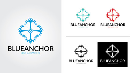 Anchor creative and minimalist logo template Set