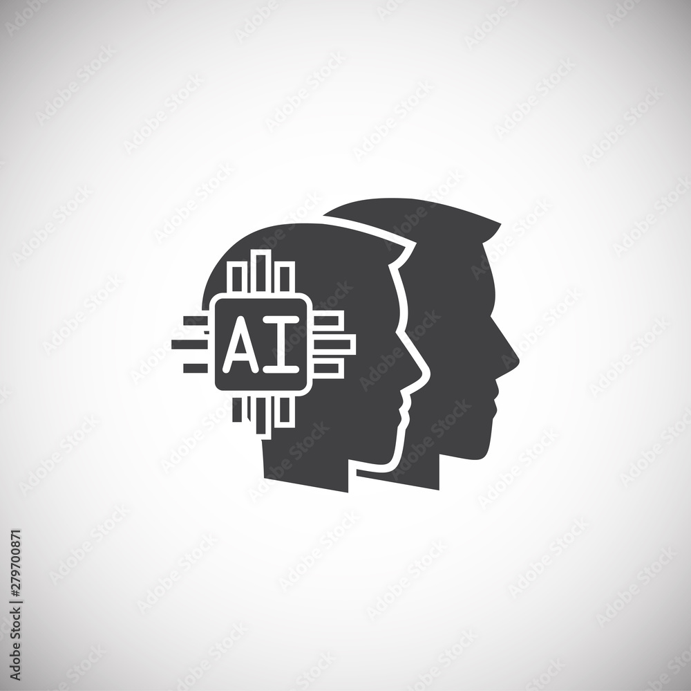 Poster artificial intelligence ai related icon on background for graphic and web design. simple illustratio
