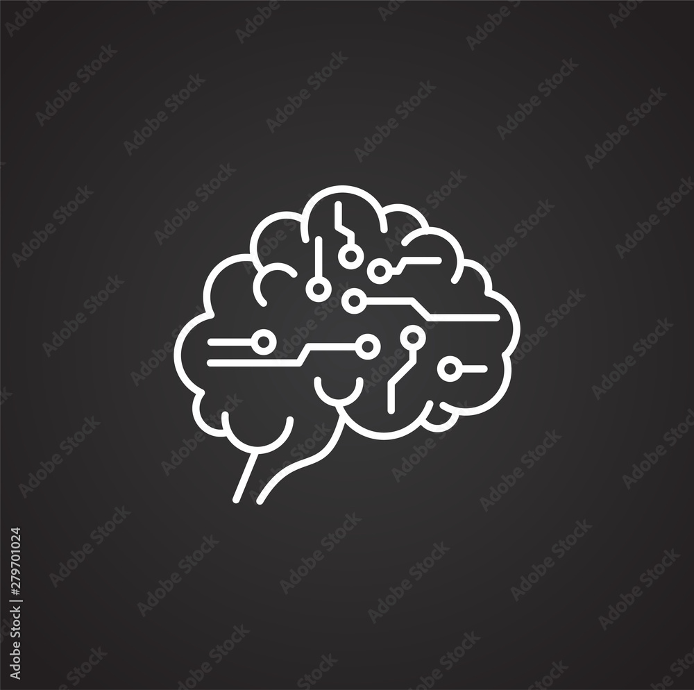 Poster artificial intelligence ai related icon on background for graphic and web design. simple illustratio