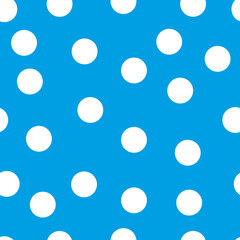 Vector beautiful polka dot pattern. Blue background.