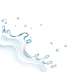Simple Water splash in light blue colors, isolated on transparent background.