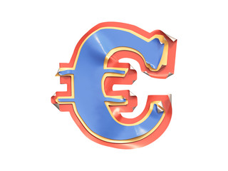 Sticker folded edges font.