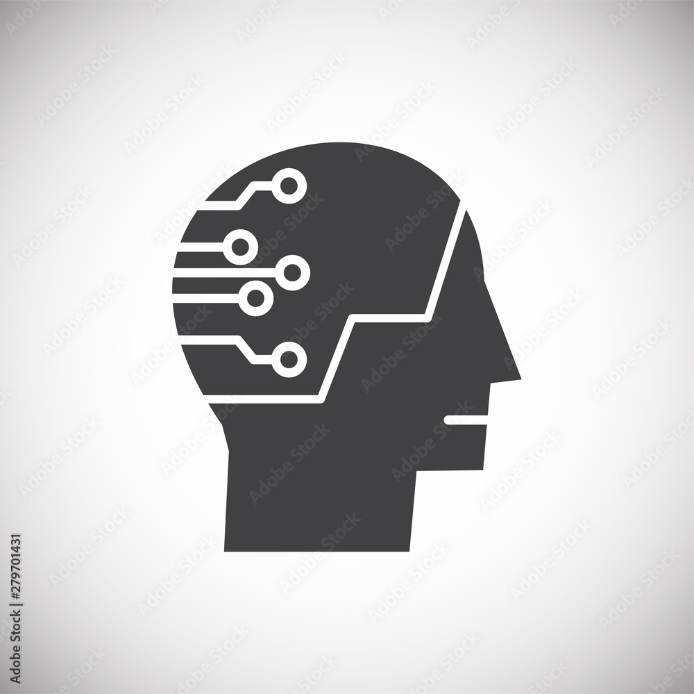 Poster artificial intelligence ai related icon on background for graphic and web design. simple illustratio