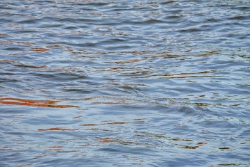 Blurred blue water surface with water waves and a zigzag pattern for background backdrop 