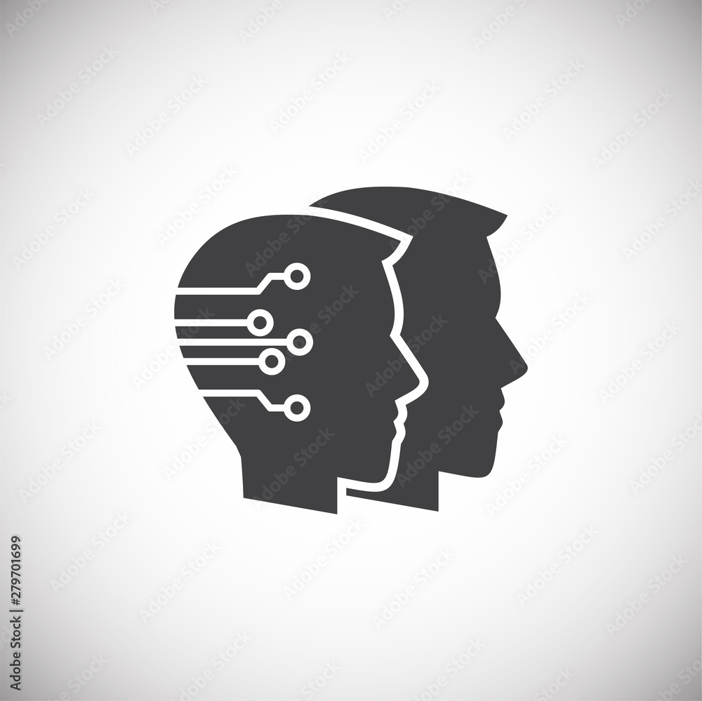 Poster artificial intelligence ai related icon on background for graphic and web design. simple illustratio