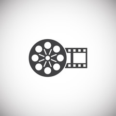 Film strip related icon on background for graphic and web design. Simple illustration. Internet concept symbol for website button or mobile app.