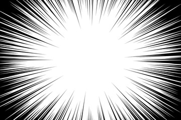 Fototapeta premium Comic book background. Sunburst halftone pattern in pop art style