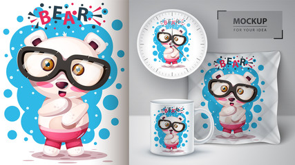 Cute polar bear - mockup for your idea