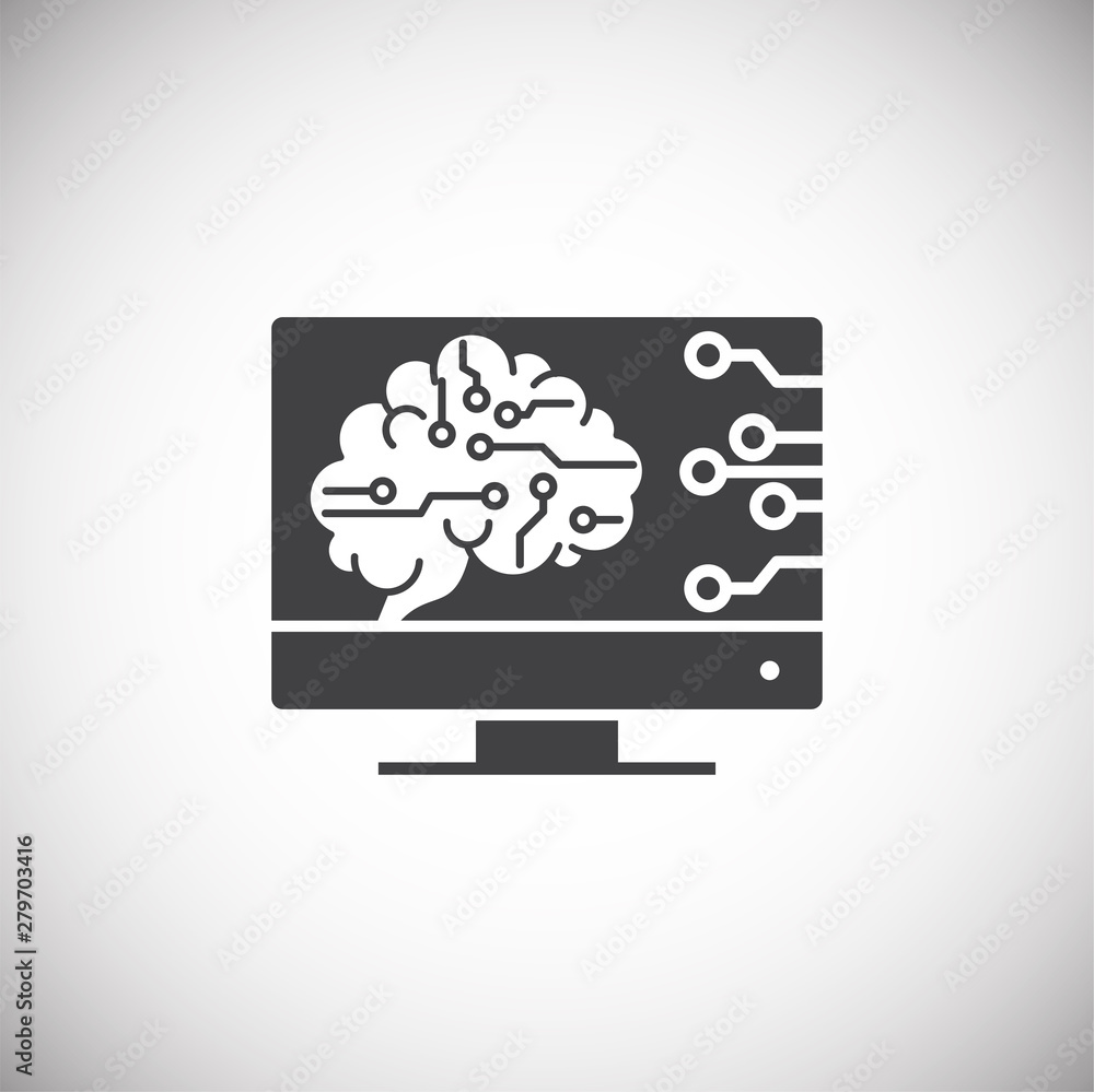 Poster artificial intelligence ai related icon on background for graphic and web design. simple illustratio
