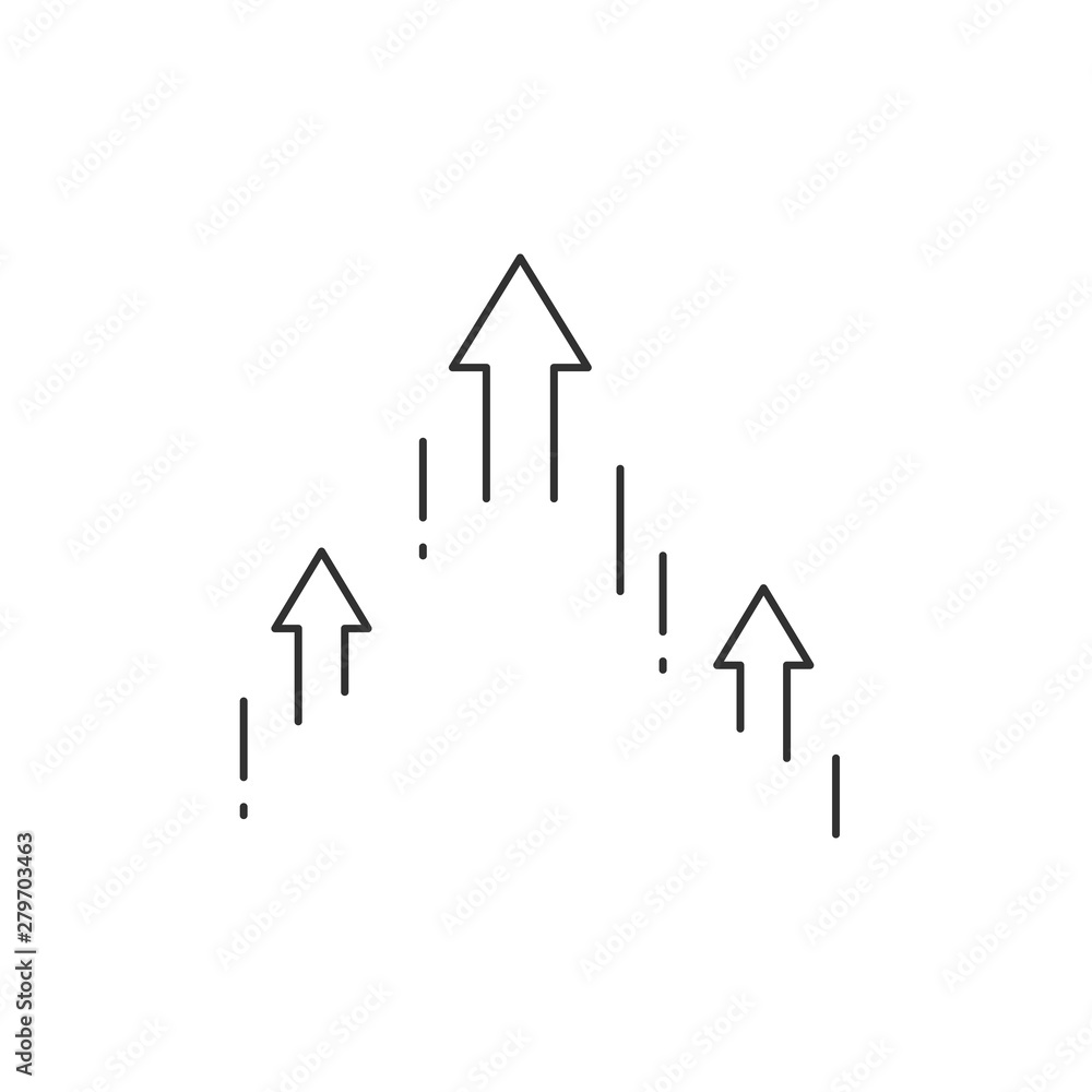 Poster transfer arrows moving upward outline icon. linear style sign for mobile concept and web design. rig