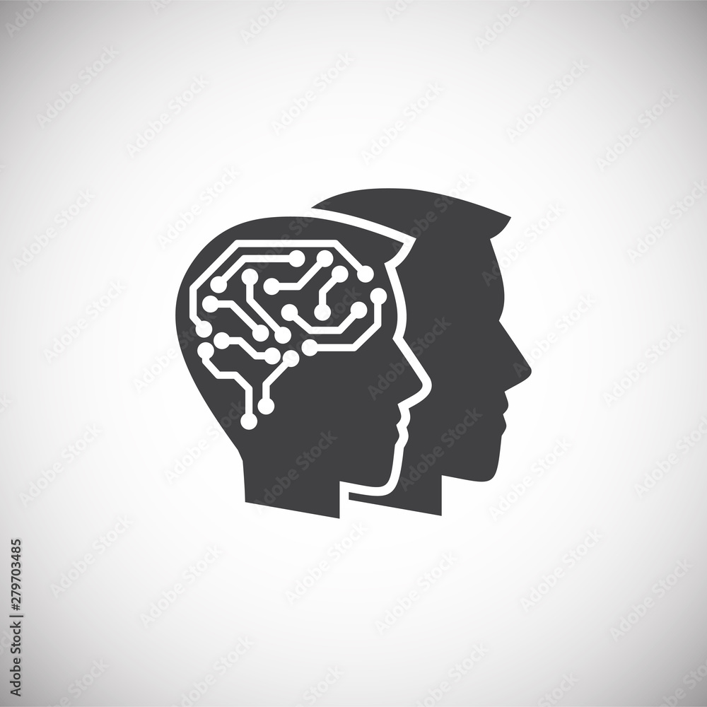 Poster artificial intelligence ai related icon on background for graphic and web design. simple illustratio