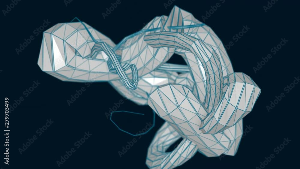Poster 3d abstract geometric motion background. light spatial element evolving. shallow depth of field.