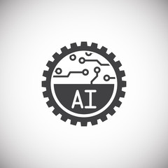 Artificial Intelligence Ai related icon on background for graphic and web design. Simple illustration. Internet concept symbol for website button or mobile app.