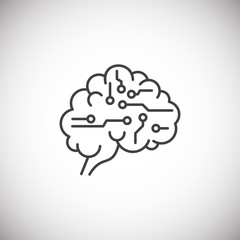 Artificial Intelligence Ai related icon on background for graphic and web design. Simple illustration. Internet concept symbol for website button or mobile app.