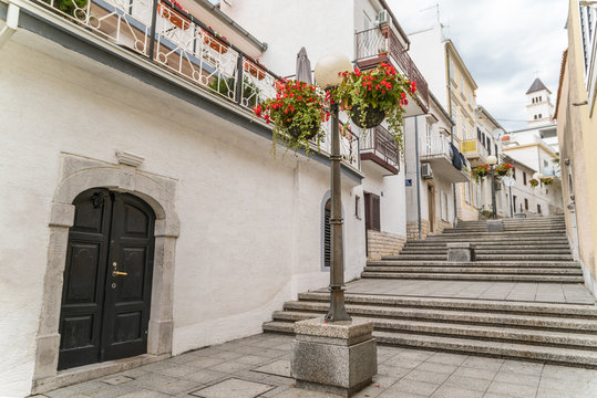 Stairs in the city of crikvenica architecture