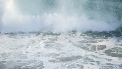 Beach with waves crashing at the ocean shot in high resolution 4k resolution