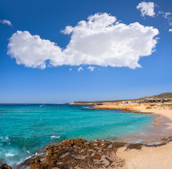 Fototapeta na wymiar Ibiza Cala Comte conta beach Balearics