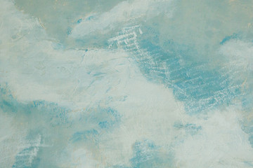 Blue painted on white wall, abstract texture background