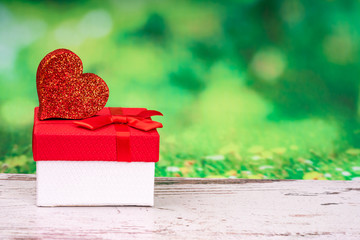 wooden letter cubes and  heart shape